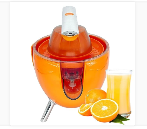 Spremiagrumi elettrico automatico compatto in acciaio e plastica nera con beccuccio antigoccia per arance e limoni - Casa Dolce Inverno