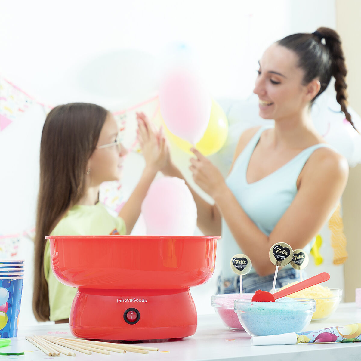 Macchina per Zucchero Filato Elettrica per Bambini e Feste — Cotton Candy Machine per Casa | Idea Regalo Originale