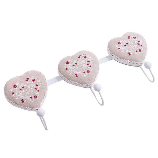 Appendino a cuore con 3 ganci in metallo nero del kit cucina
