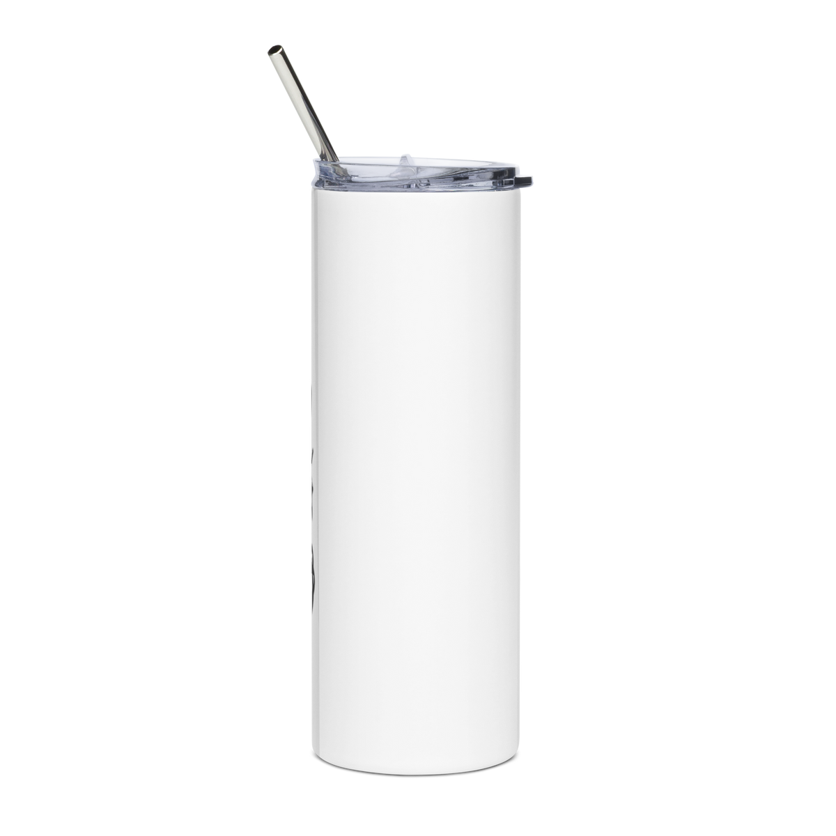 Tazza termica acciaio inox 600ml vista posteriore cannuccia metallo inclusa