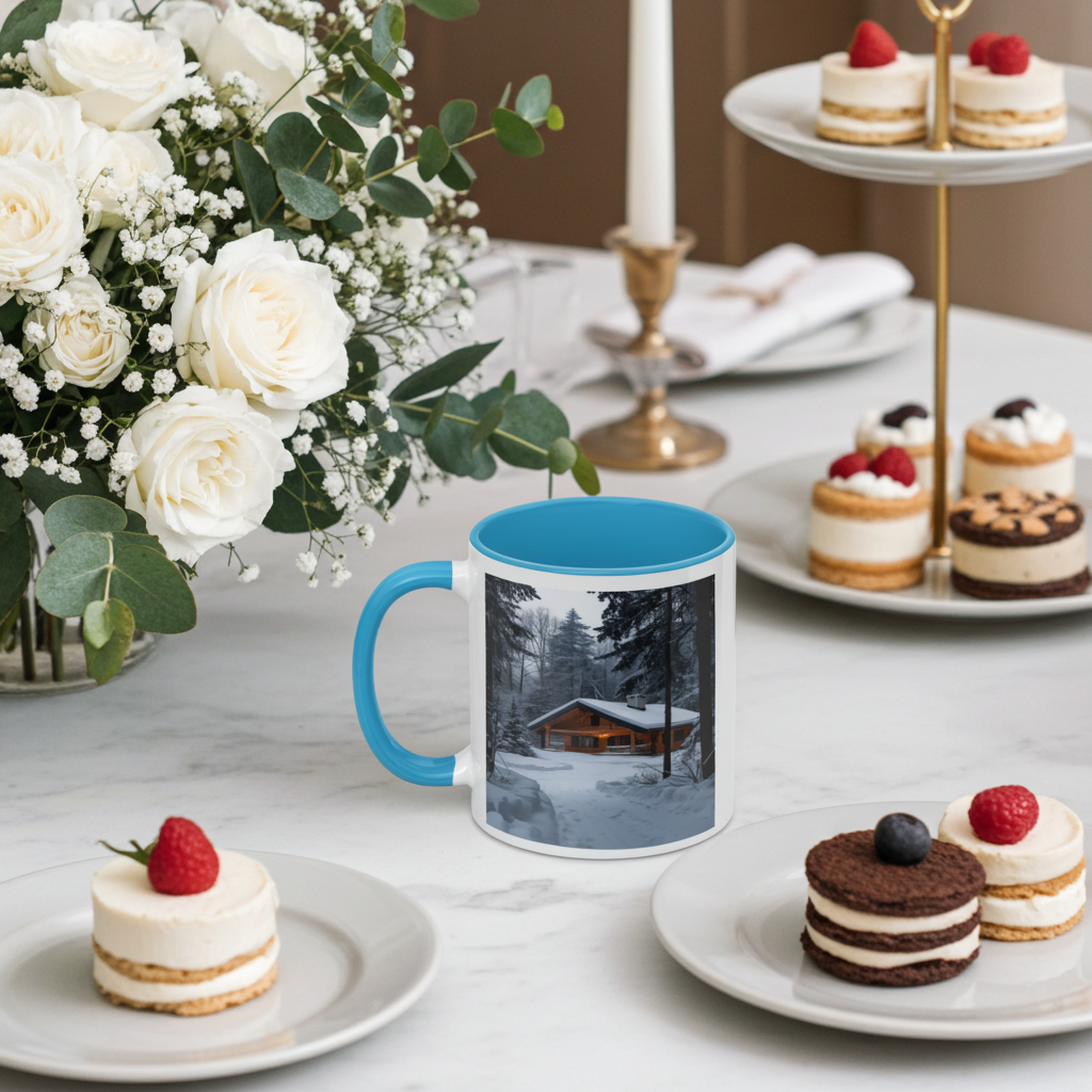 Tazza Mug Ceramica disegno Personalizzato Paesaggio Invernale con Neve