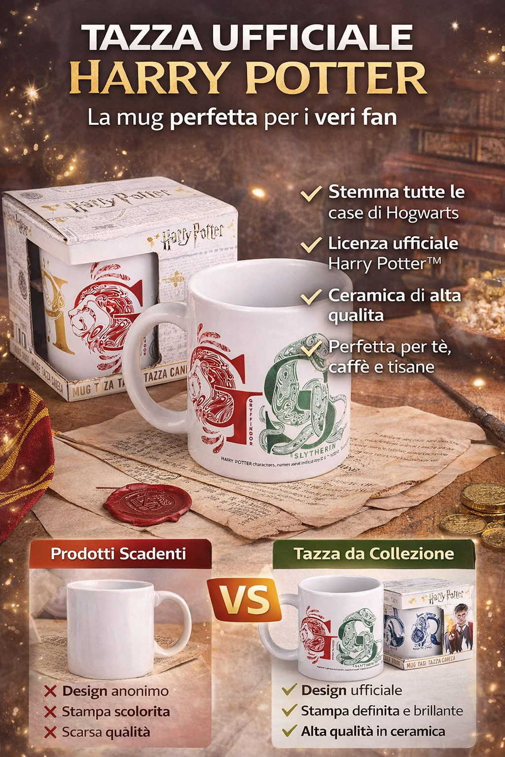 Tazza Harry Potter Hogwarts 325ml Ufficiale