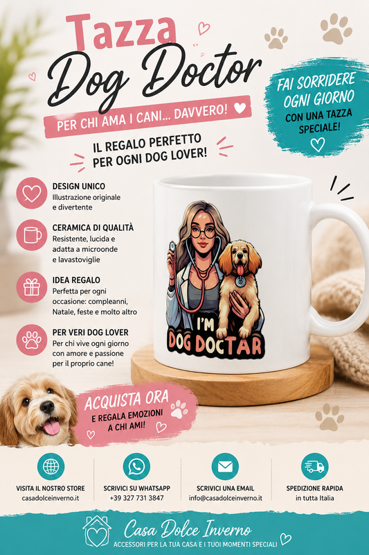 Tazza Veterinaria Personalizzata "Dog Doctor", Idea Regalo per Veterinari Amanti dei Cani