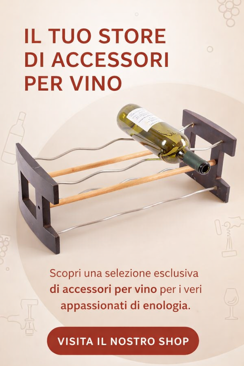 Portabottiglie Vino 6 Bottiglie in Metallo