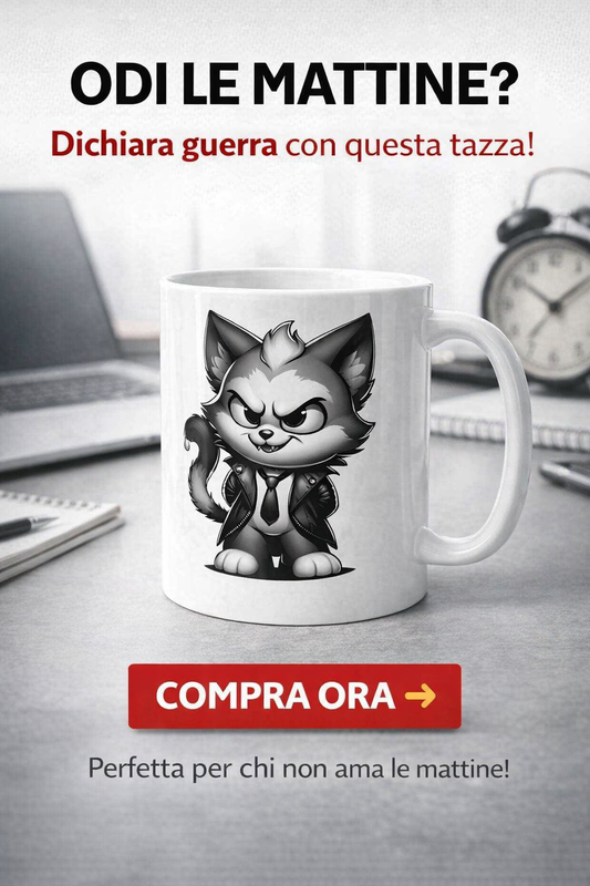 Tazza mug ceramica gatto vampiro Halloween del kit regalo