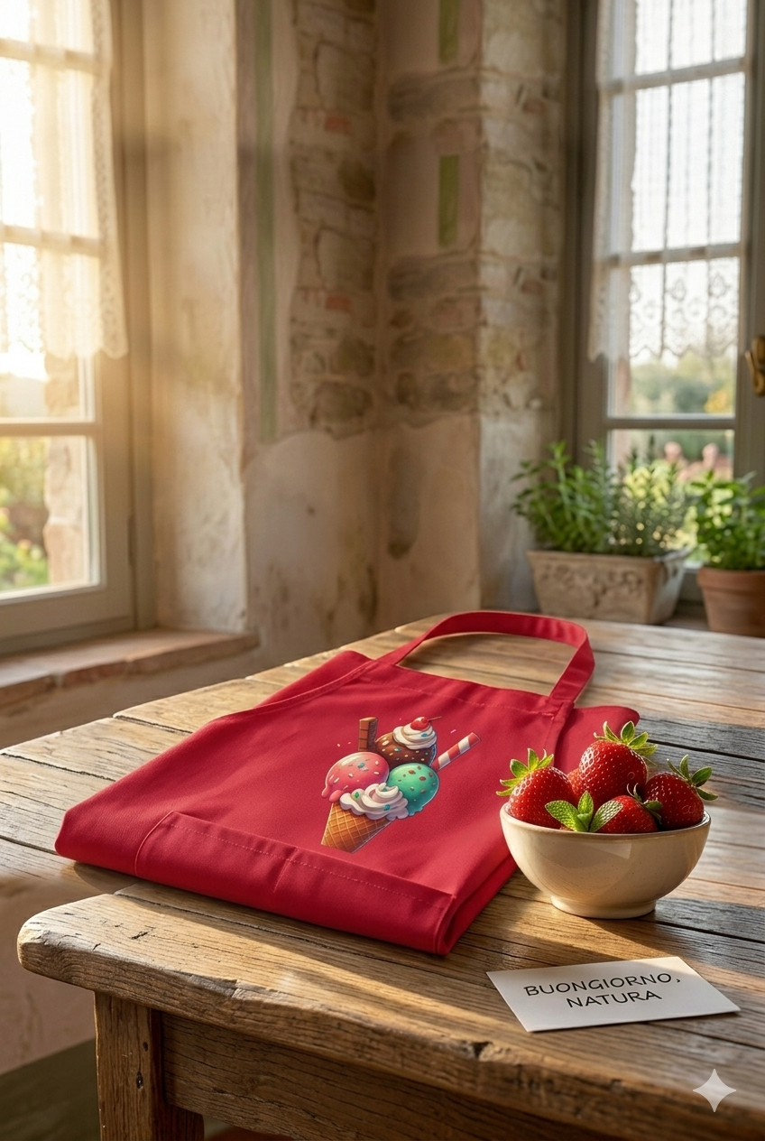 Grembiule "Sweet Summer" in Cotone Bio