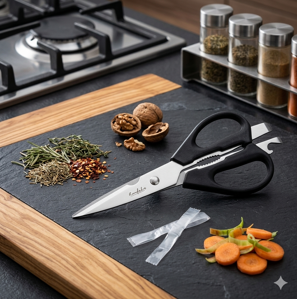 Forbici da Cucina Multifunzione 3in1 | Acciaio Inox Professionale | Taglia Apre e Sminuzza