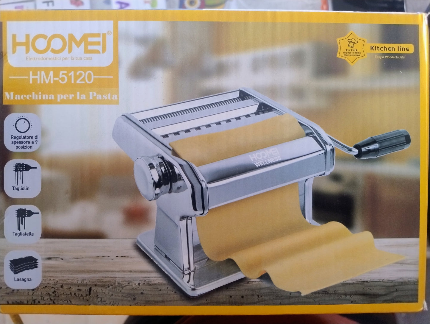 Macchina per Pasta Fresca Manuale Acciaio Cromato