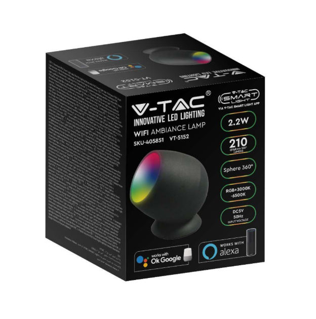 Lampada LED da Tavolo Smart WiFi 2,2W Con Collegamento Ad Alexa e Google Home