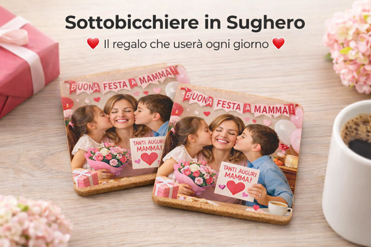 Sottobicchiere Festa della Mamma in Sughero – Idea Regalo Emotiva