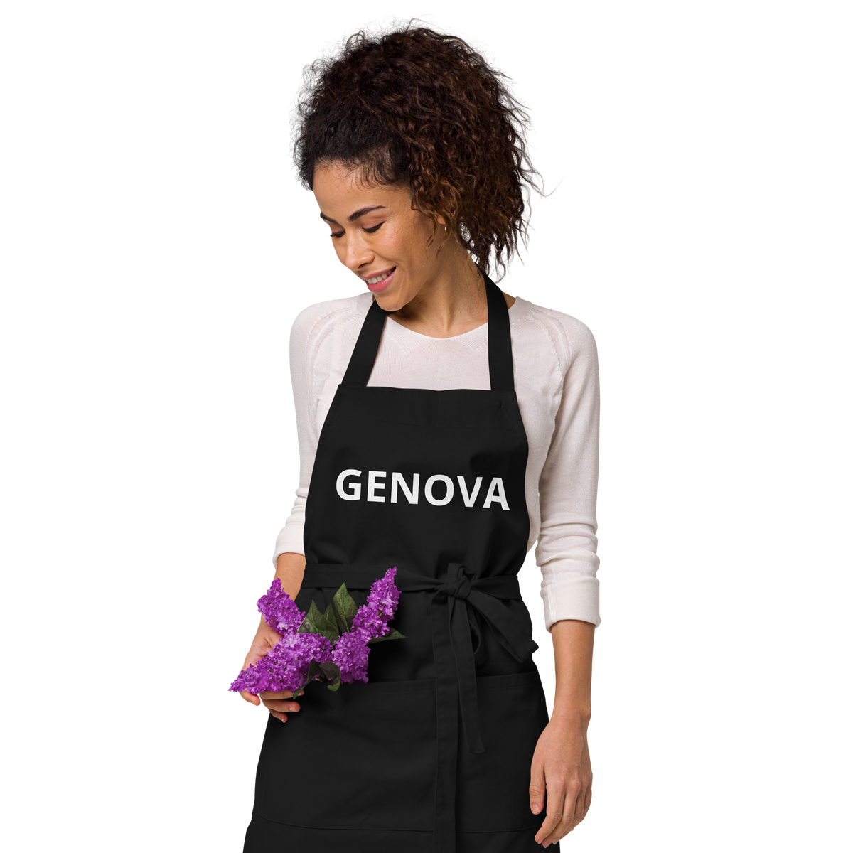 Grembiule da cucina nero in cotone biologico, accessori cucina e tavola Casa Dolce Inverno