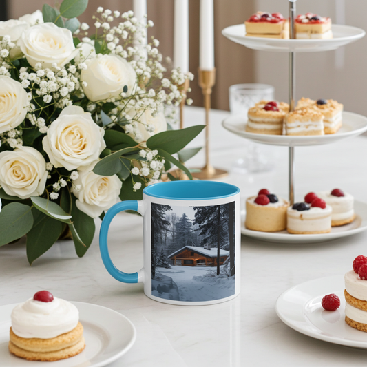 Tazza Mug Ceramica disegno Personalizzato Paesaggio Invernale con Neve