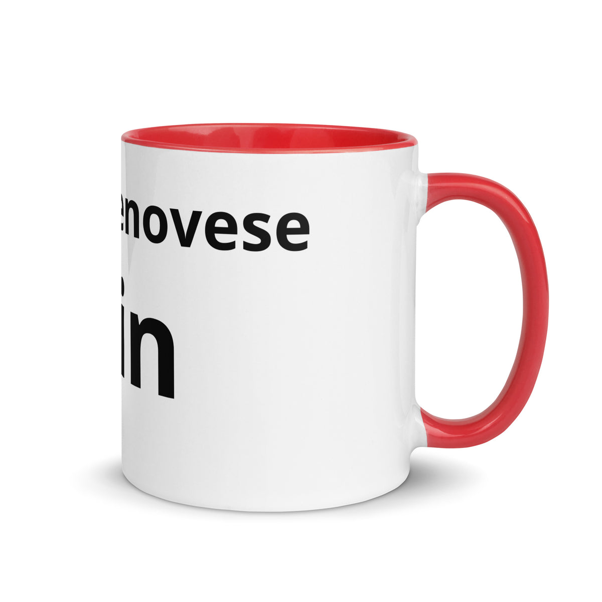Tazza Belin Io parlo Genovese 11 oz con manico rosso a destra